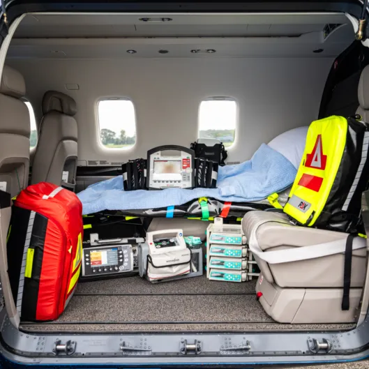 EMS Medical equipment in an Air Ambulance