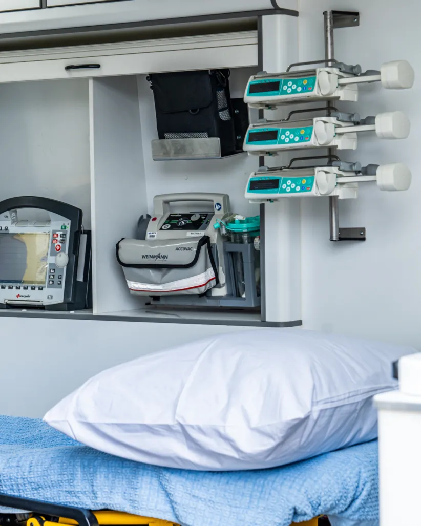 The inside of a Road Ambulance
